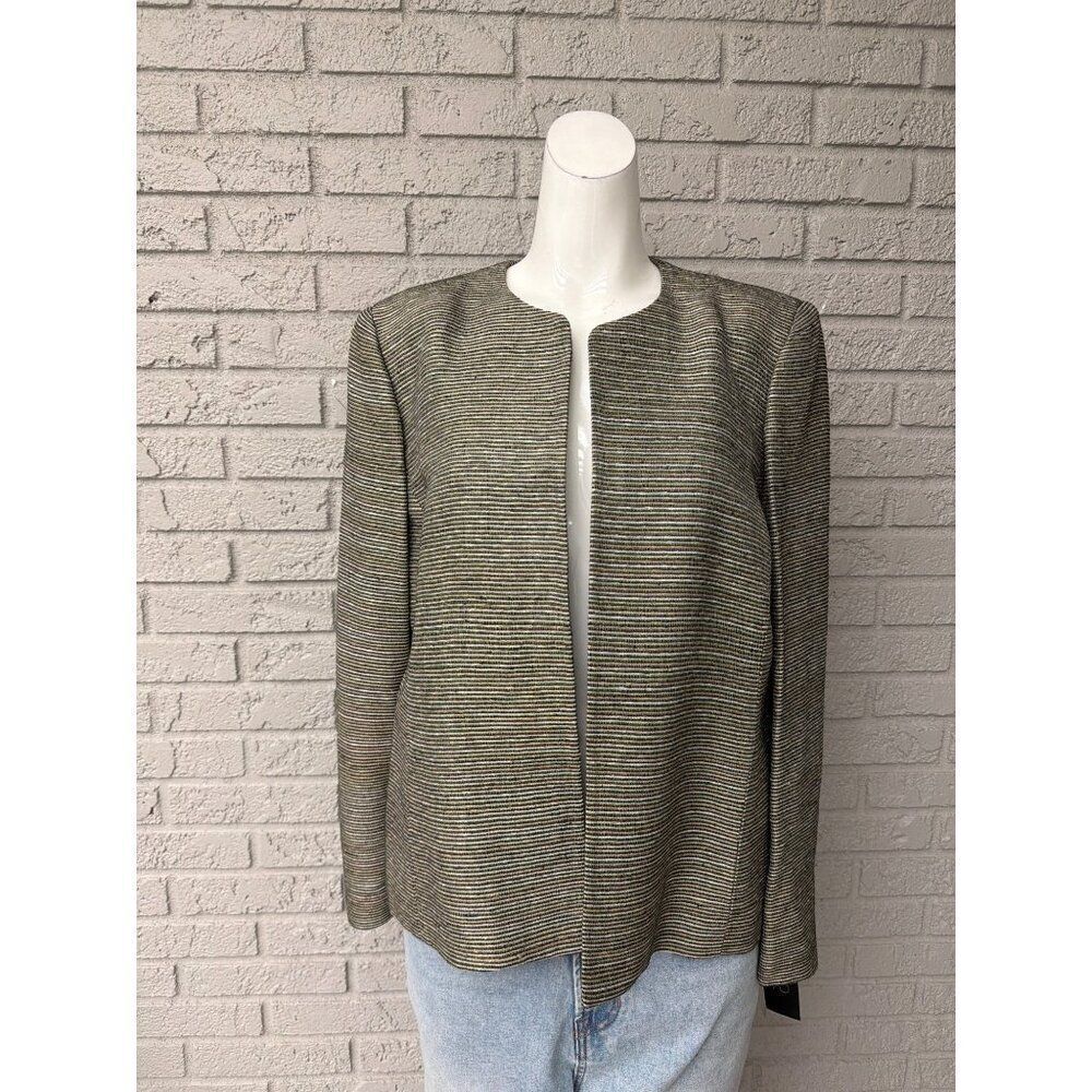 Kasper Women’s Textured Tweed Open Front Jacket Size 12